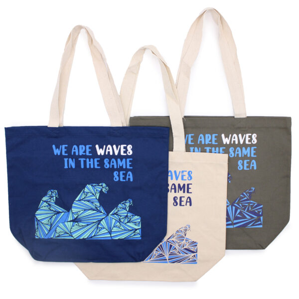 Puuvillane kott "We Are Waves"